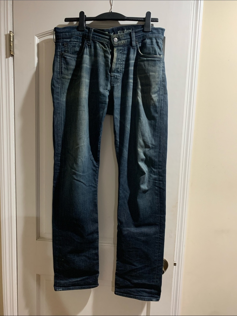 7 For All Mankind Men's Dark Blue Straight Jeans